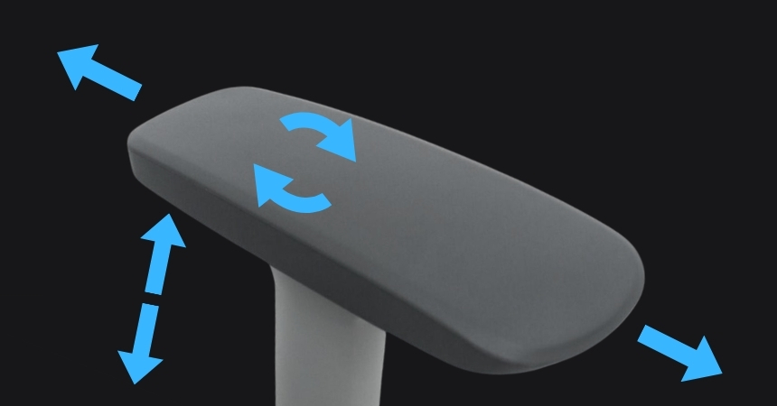 Regulowane podłokietniki 3D w fotelu ERGONAUT BIONIC